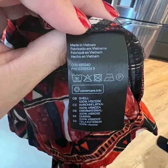 H&M Orange And Black Geometric Print jacket Size L - Picture 3 of 4